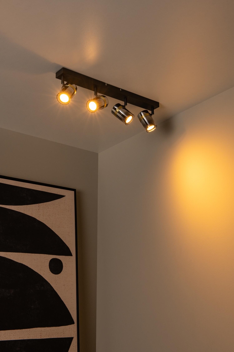 Lucide UPTON - Stropné bodové svietidlo - 4xGU10 - Smoke Grey